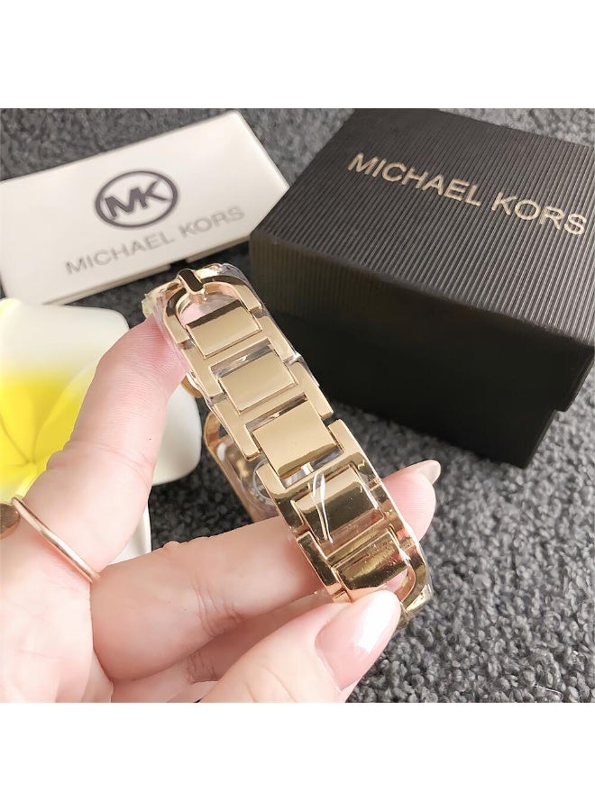 MK Michael Kors Classic Women's Fashion Multi functional Alloy rectangle Quartz Watch Stainless Steel Strap - Image 2